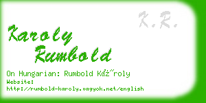 karoly rumbold business card